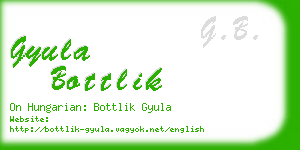 gyula bottlik business card